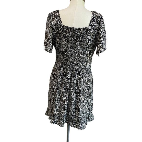 Abercrombie & Fitch Black and White Spotted Printed Mini Dress Size L - Picture 2 of 9